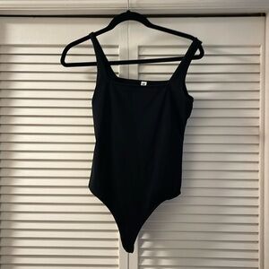 Black BP thong cut bodysuit- squared neck size M